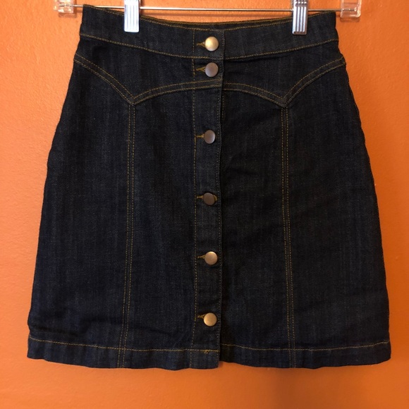 NWOT H&M High Waisted Button Up Jean Denim Skirt - Picture 1 of 6